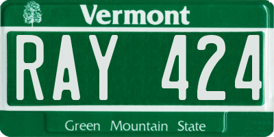 VT license plate RAY424
