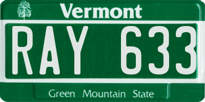 VT license plate RAY633