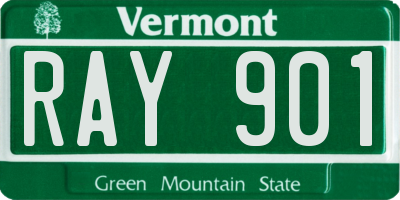 VT license plate RAY901