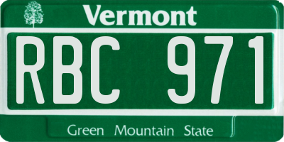 VT license plate RBC971