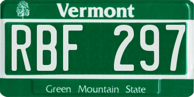 VT license plate RBF297