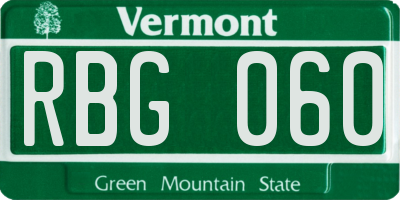 VT license plate RBG060