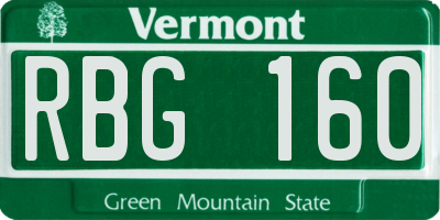 VT license plate RBG160