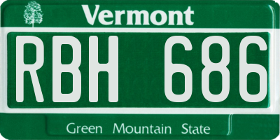 VT license plate RBH686