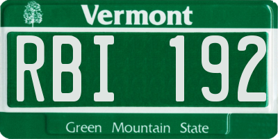 VT license plate RBI192
