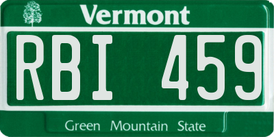 VT license plate RBI459