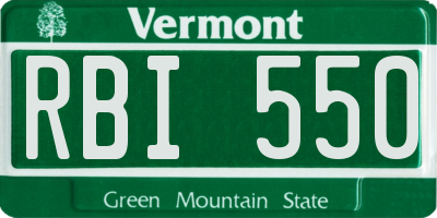 VT license plate RBI550