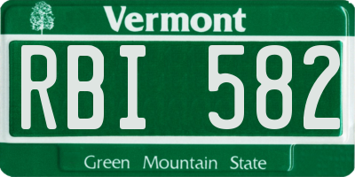 VT license plate RBI582