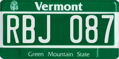 VT license plate RBJ087