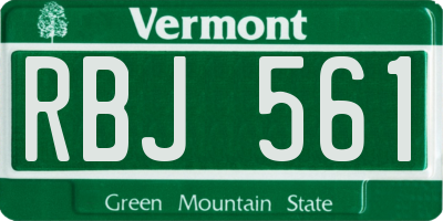 VT license plate RBJ561