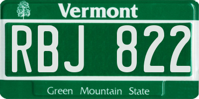 VT license plate RBJ822