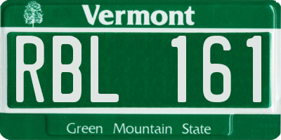 VT license plate RBL161