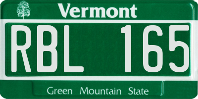 VT license plate RBL165