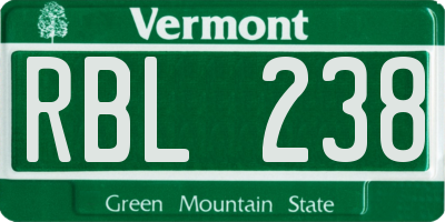 VT license plate RBL238