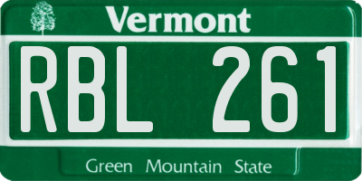 VT license plate RBL261