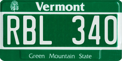 VT license plate RBL340