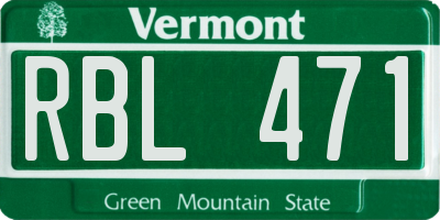 VT license plate RBL471