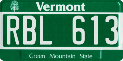 VT license plate RBL613