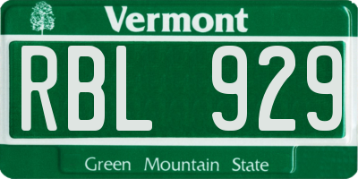 VT license plate RBL929