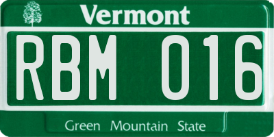 VT license plate RBM016