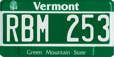VT license plate RBM253