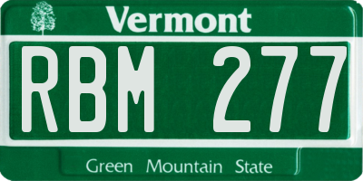 VT license plate RBM277