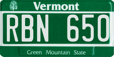 VT license plate RBN650