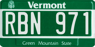 VT license plate RBN971