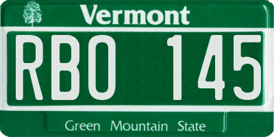 VT license plate RBO145