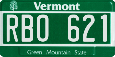 VT license plate RBO621
