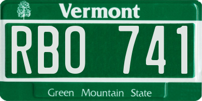 VT license plate RBO741