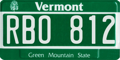 VT license plate RBO812