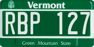 VT license plate RBP127
