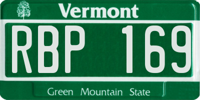 VT license plate RBP169