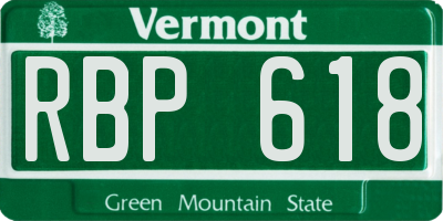 VT license plate RBP618