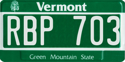 VT license plate RBP703