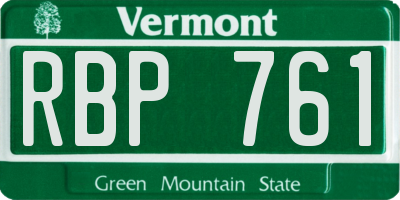 VT license plate RBP761