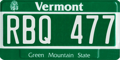 VT license plate RBQ477