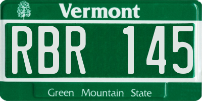 VT license plate RBR145