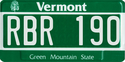 VT license plate RBR190