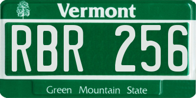 VT license plate RBR256