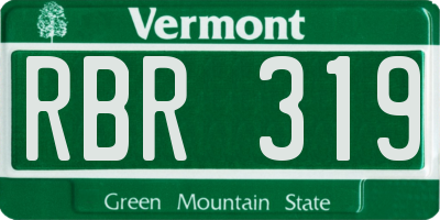 VT license plate RBR319