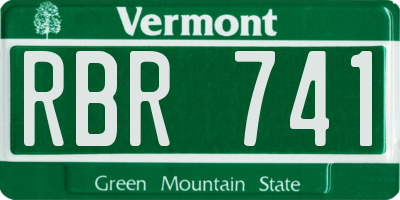 VT license plate RBR741