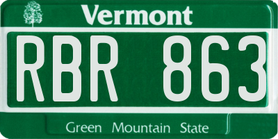 VT license plate RBR863