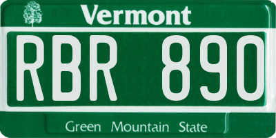 VT license plate RBR890