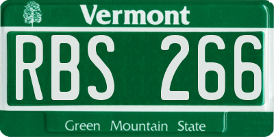 VT license plate RBS266