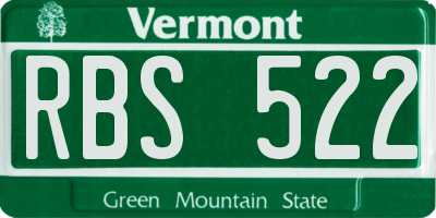 VT license plate RBS522