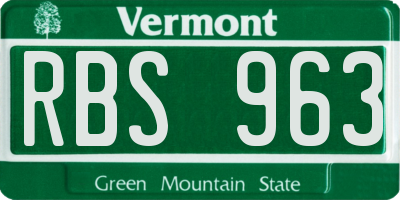 VT license plate RBS963