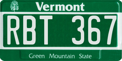 VT license plate RBT367