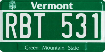 VT license plate RBT531